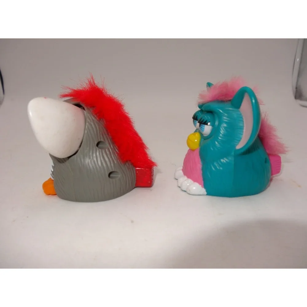 Vintage McDonalds‎ Furby Tiger Electronics 1998 Happy Meal Toys Grey Teal Set 2